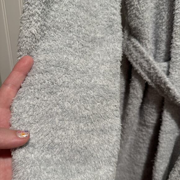 Barefoot Dreams Cozychic Heathered Robe Gray Size 2 - Picture 4 of 8